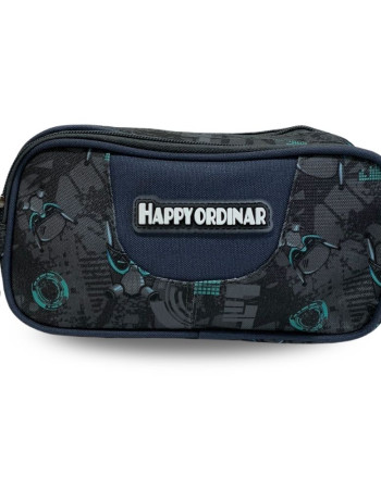 Cartuchera 2 cierres Gris Robot