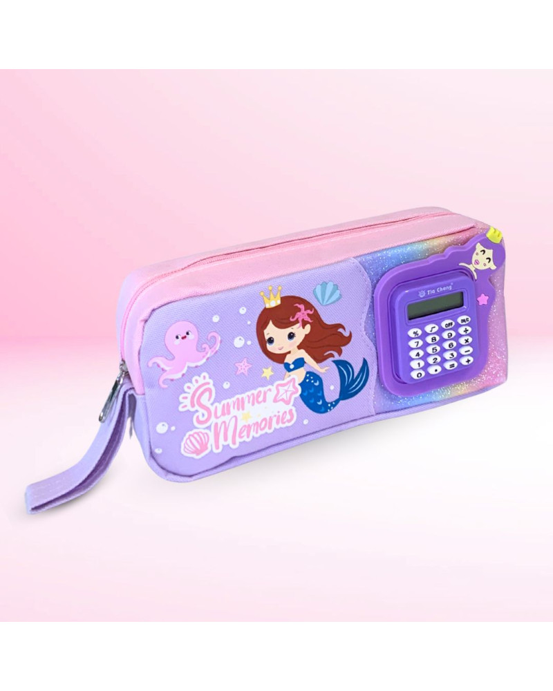 Cartuchera Sirena con Calculadora