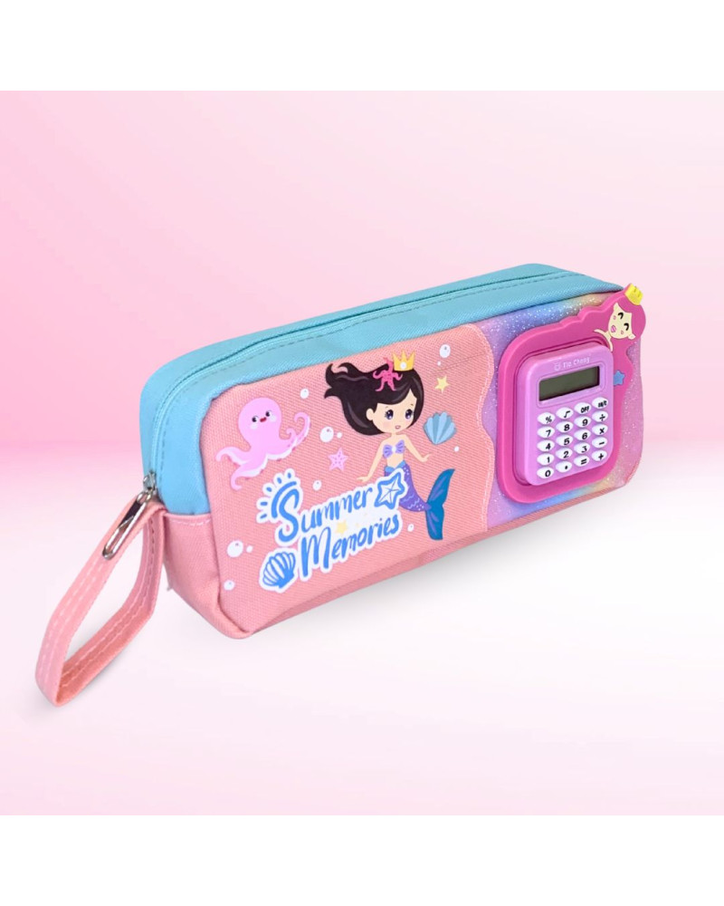 Cartuchera Sirena con Calculadora