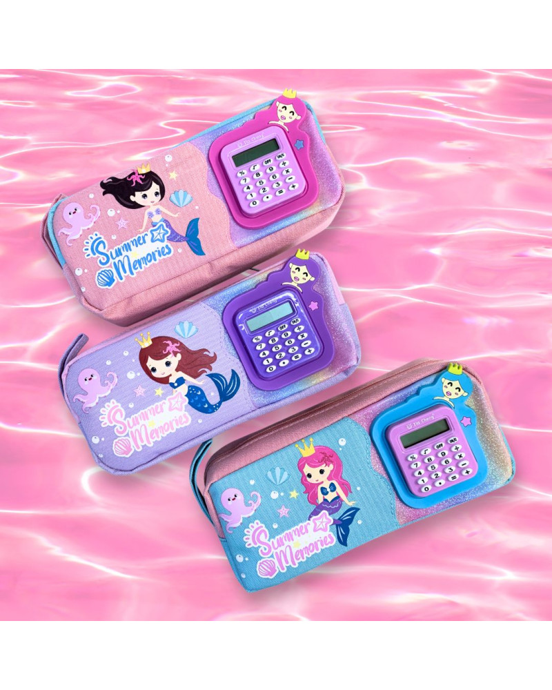 Cartuchera Sirena con Calculadora