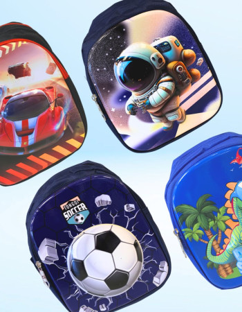 Mochila Infantil pelota, auto, astronauta, dino