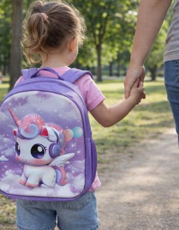 Mochila infantil gata, coneja, unicornio, delfin