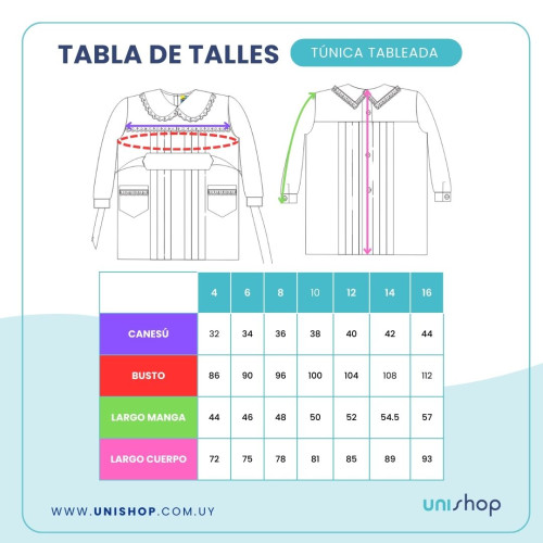 Túnica tableada Premium